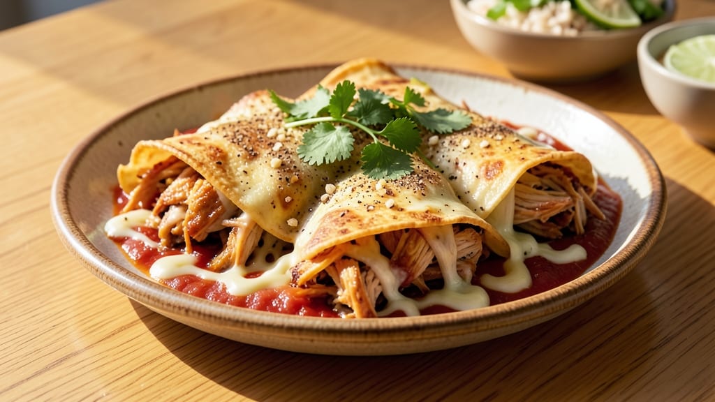 Authentic Chicken and Cheese Enchiladas Recipe: Smoky Cumin and Tomato Layers With Melted Cheese Bliss