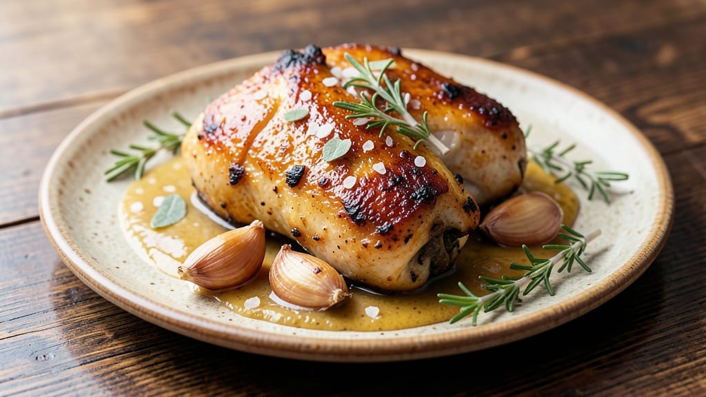 Baked Garlic Butter Chicken Recipe: Crispy Skin, Juicy Meat with Golden Garlic Infusion