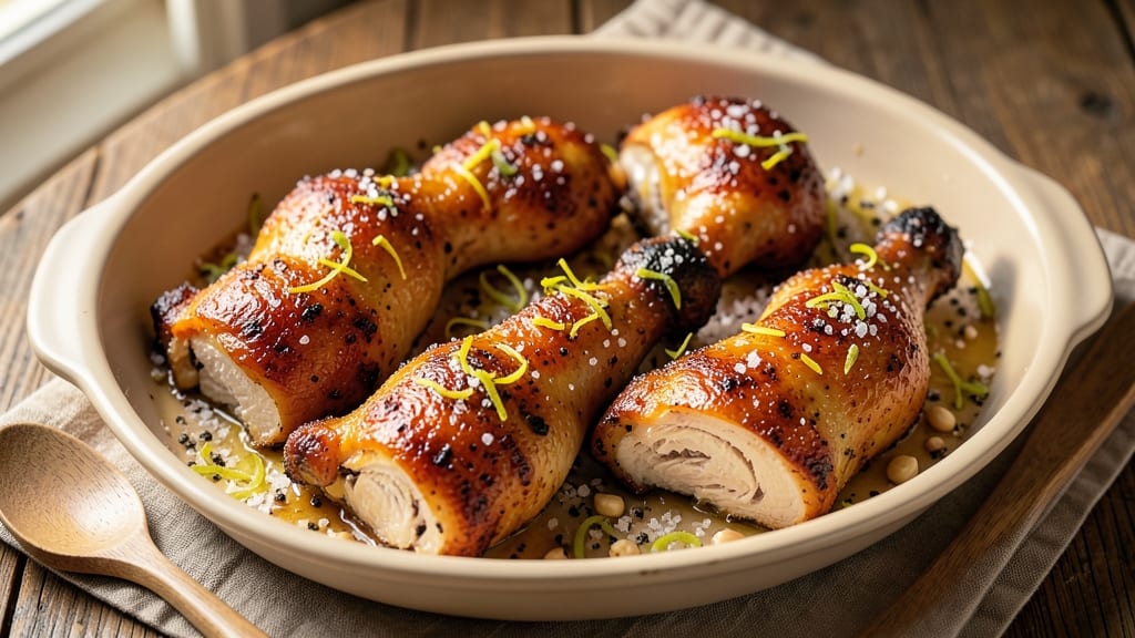 Baked Lemon Pepper Chicken Drumsticks Recipe: Zesty Crispy Skin, Juicy Centers in One Pan