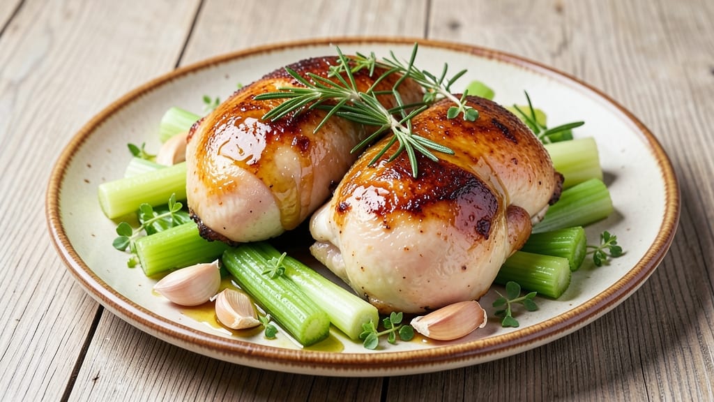 Baked Chicken and Celery Recipe: Herb-Infused Roast With Crunchy Veggie Bites