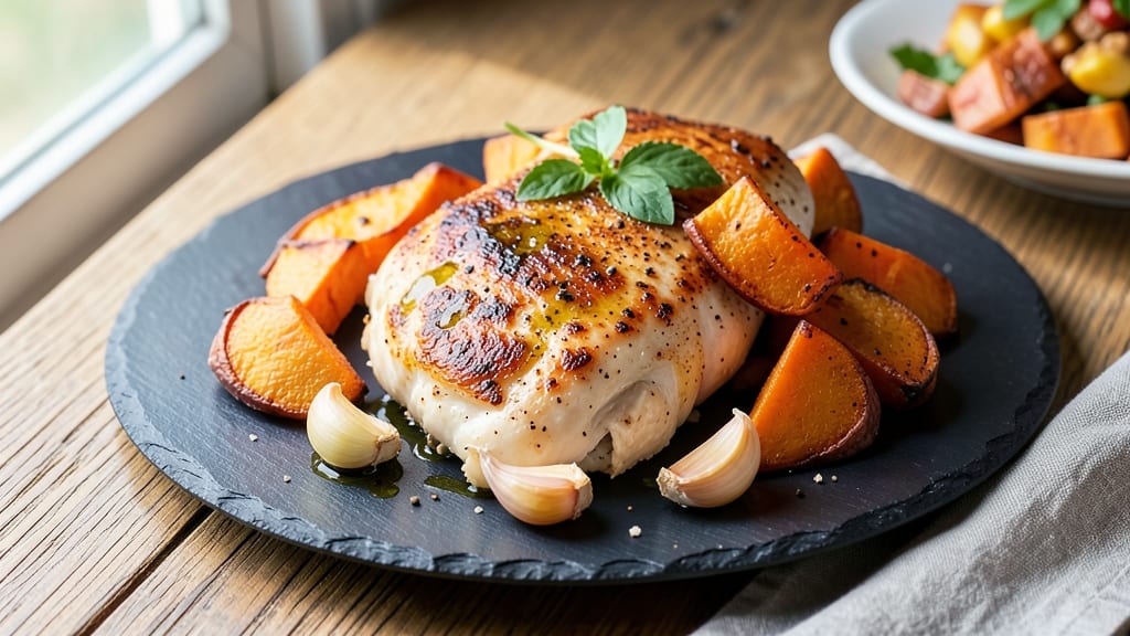 Baked Chicken Breast and Sweet Potato Recipe: One-Pan Roast With Caramelized Sweetness