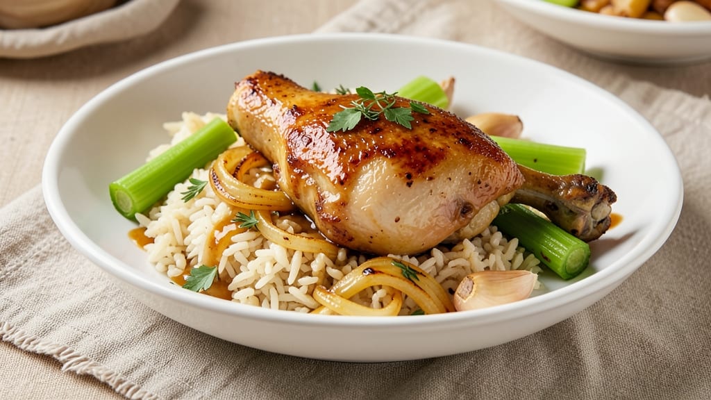 Lipton Onion Soup Chicken and Rice Recipe: One-Pot Comfort With Crispy Celery Crowns