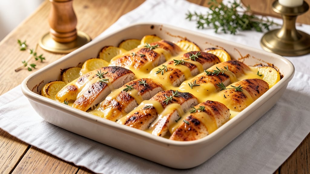 Betty Crocker's Scalloped Potatoes and Chicken Recipe: Layered Creamy Crunch With Golden Celery Crowns