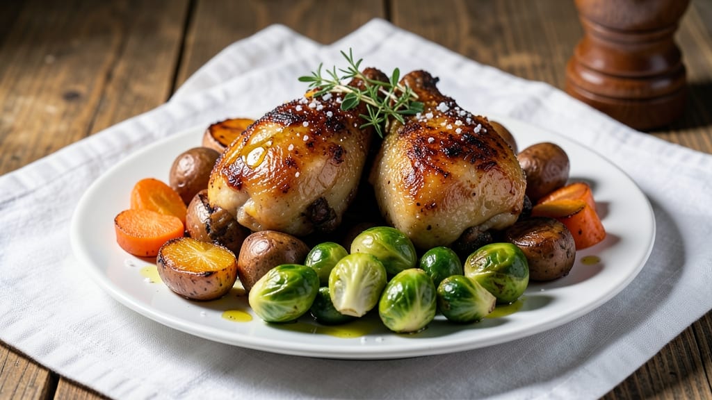 Baked Chicken Thighs And Veggies Recipe: One-Tray Juicy Skin, Caramelized Veggies