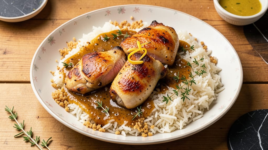 Baked Chicken and Rice Pilaf Recipe: Golden Crisp Top and Fluffy Base