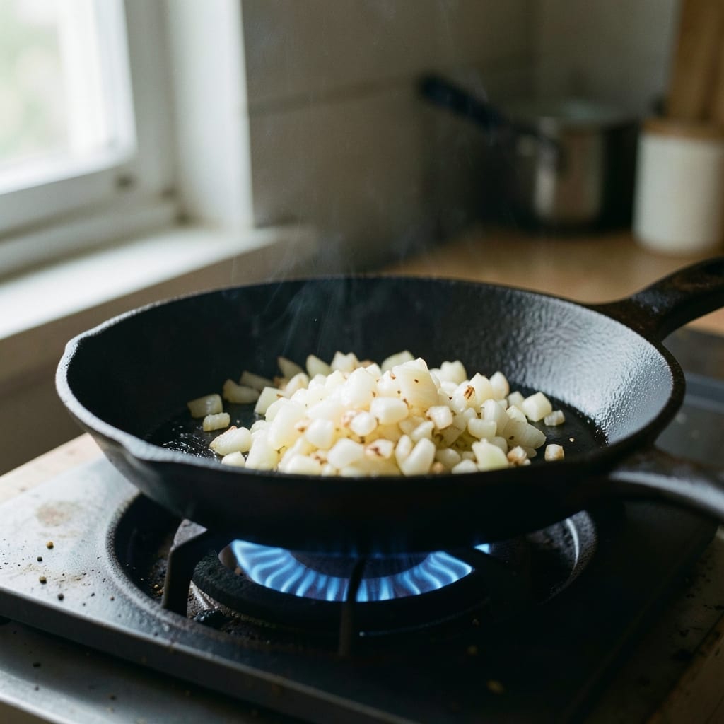 The first pass, in the pan