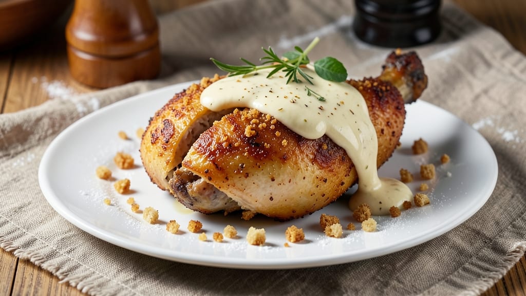 Baked Chicken With Mayo and Bread Crumbs Recipe: Crispy-Coated Juiciness in One Pan