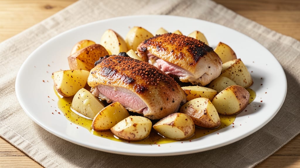 Boneless Chicken Thighs And Potatoes Recipe: Pan-Seared Crispy Skin, Fork-Tender Meat
