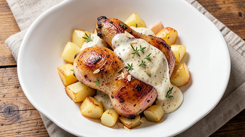 Chicken and Canned Potatoes Recipe: One-Pan Crispy-Topped Comfort