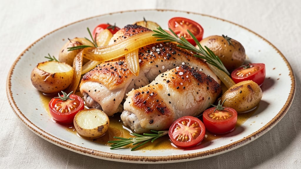 Jamie Oliver's Chicken, Potato, and Tomato Recipe: One-Pan Herb-Infused Heartiness